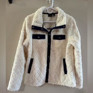 MARMOT Women's Janna Jacket, EUC Cream with Navy trim, Sz XL